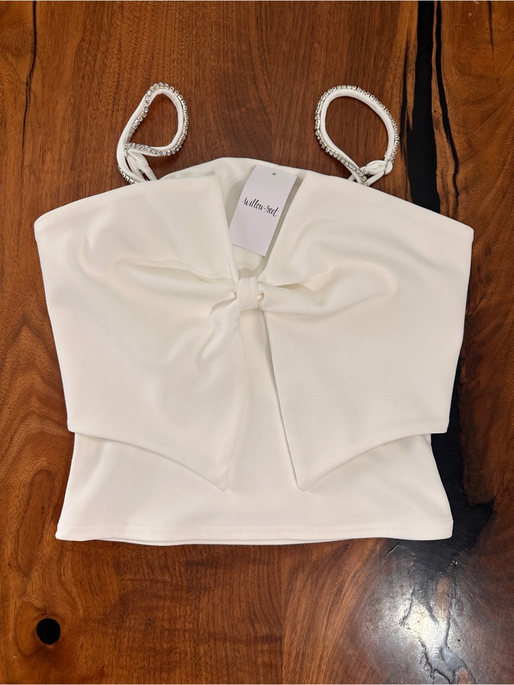 NWT Willow & Root bow front sequin strap camisole